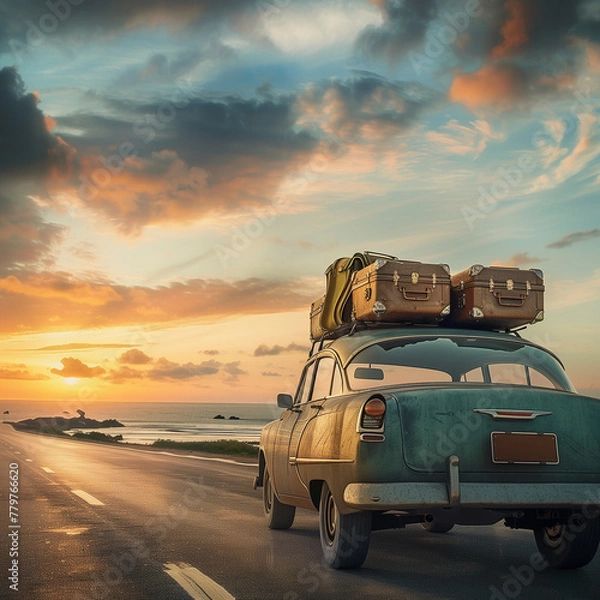 Obraz Road Trip at Sunset