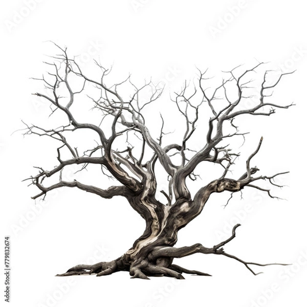 Obraz Standing alone majestic leafless tree, cut out