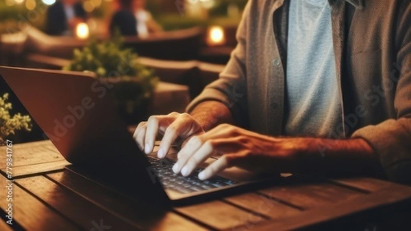 Obraz Cozy Evening Workspace