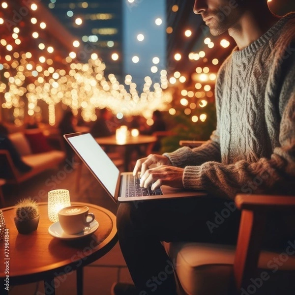 Obraz Cozy Evening Workspace