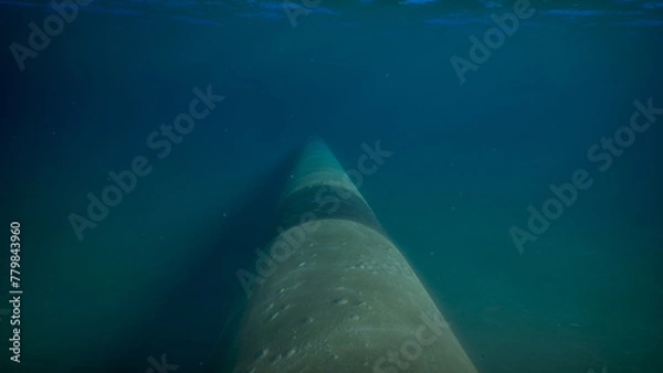 Fototapeta Subsea gas pipeline on sea bed
