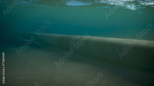 Fototapeta Subsea gas pipeline on sea bed
