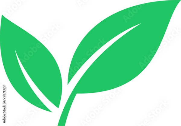 Fototapeta Green leaf icon as an issues of environmental pollution