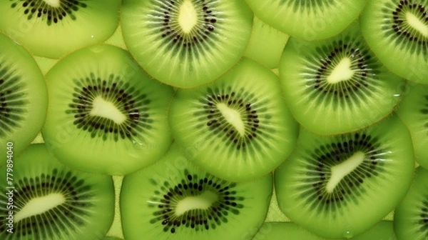 Fototapeta Background texture pattern kiwi slices. Close-up. 