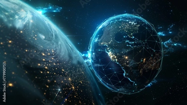 Fototapeta Network of business contacts and connections which is the symbol of the network