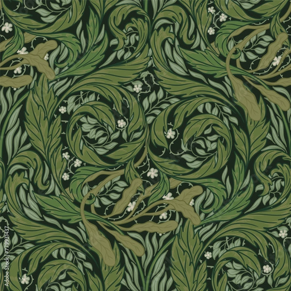 Obraz Floral vintage seamless pattern for retro wallpapers. Enchanted Vintage Flowers. Arts and Crafts movement inspired. Design for wrapping paper, wallpaper, fabrics and fashion clothes.