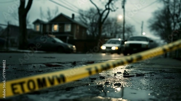 Fototapeta Unveiling the Crime Scene: A Study of Aftermath