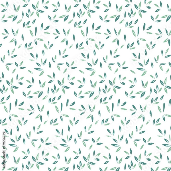Obraz Seamless flowewrs and leaves pattern. Vector illustration