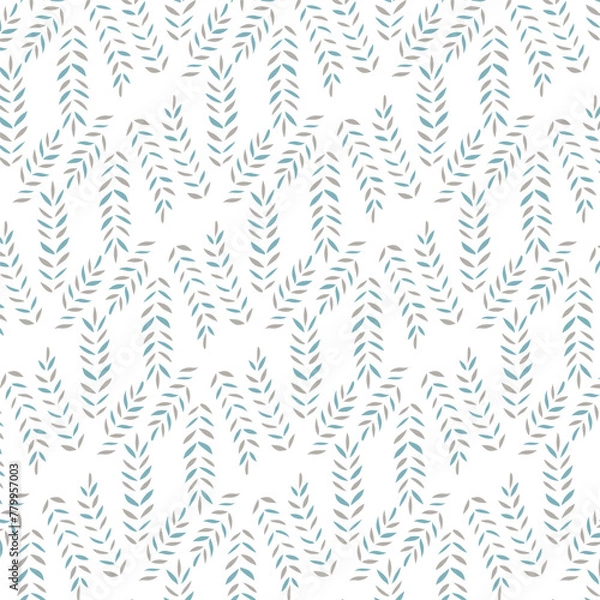 Obraz Seamless flowewrs and leaves pattern. Vector illustration