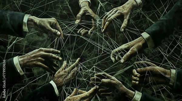 Fototapeta The Maze of Misconduct Navigating Corruption's Tangled Web