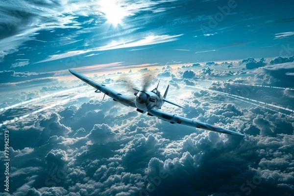 Obraz WW2 airplane in middle flight