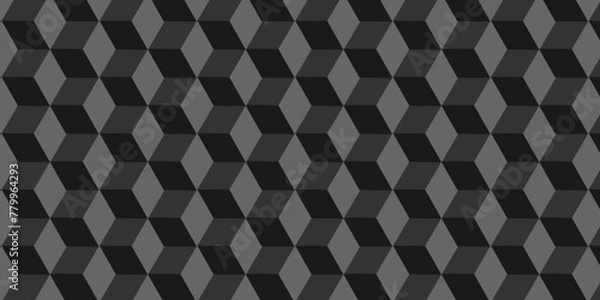 Fototapeta 	
Abstract cubes geometric tile and mosaic wall or grid backdrop hexagon technology wallpaper background. Black and gray geometric block cube structure backdrop grid triangle texture vintage design.
