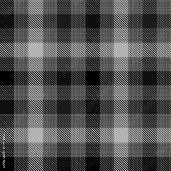 Fototapeta Black and white plaid seamless pattern.