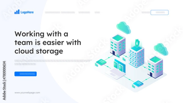 Fototapeta Cloud Storage landing page