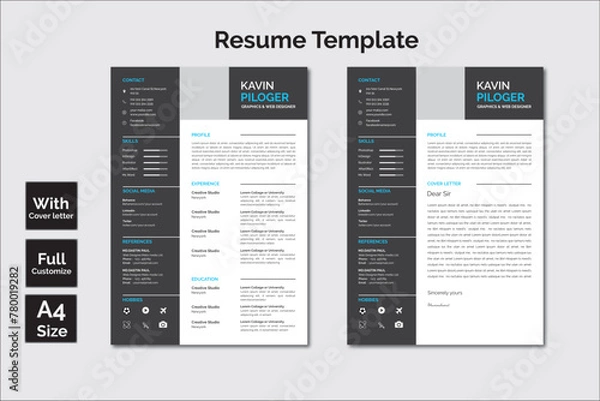 Fototapeta cv resume template