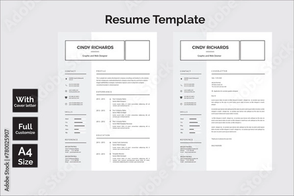 Fototapeta cv resume template