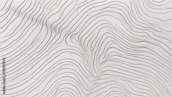Fototapeta abstract blank detailed topographic contour map, Abstract geometric topographic contour map background marble texture abstract white paper background, layers, flat fiber structures, holes