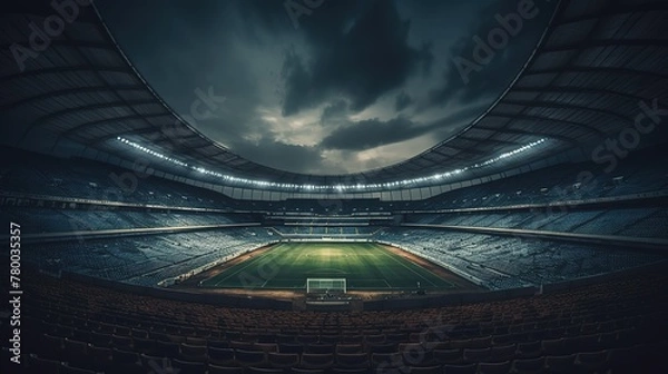 Fototapeta Football field. Generative ai image.