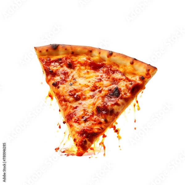 Fototapeta Delicious Pizza Slice in Transparent Background