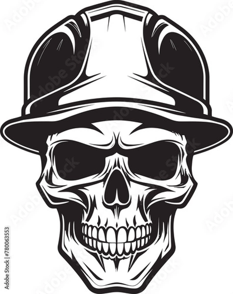 Fototapeta Hard Hat Guardian: Vector Logo Design for Site Safety Construction Protector: Iconic Skull in Construction Helmet Graphics