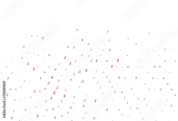 Obraz Light Pink vector texture with musical notes.