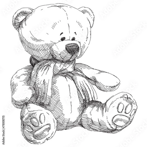 Obraz hand drawn teddy bear