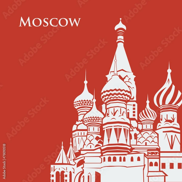 Fototapeta Vector Moscow Saint Basil's Cathedral.