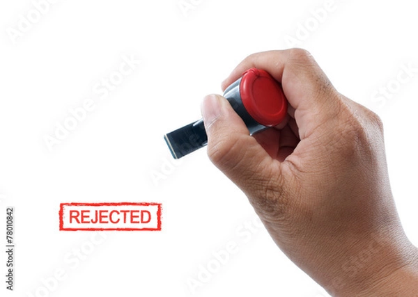 Obraz hand hold rejected rubber stamp