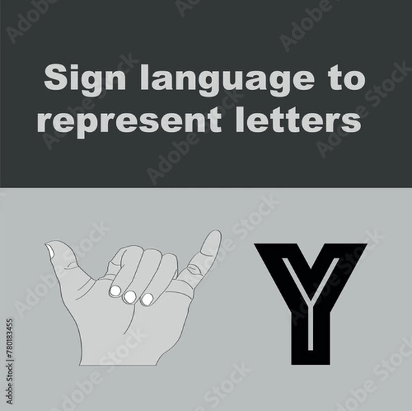 Fototapeta ASL Sign representing letters of the English alphabet
