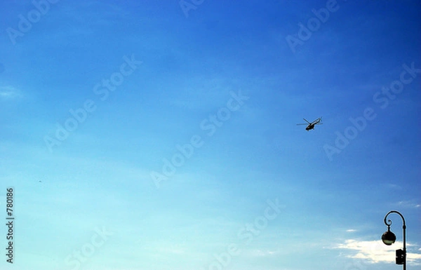 Obraz sky. helicopter. lamp.