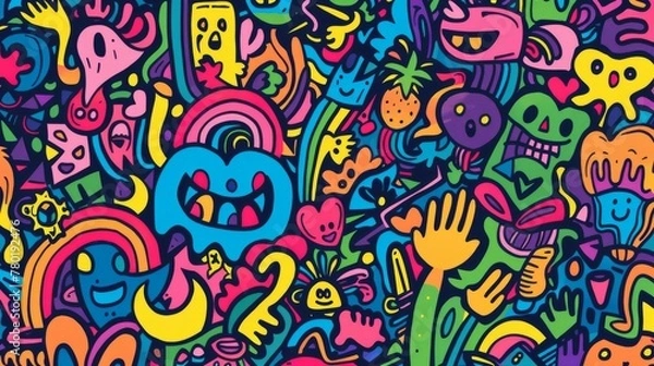 Obraz Colorful Doodle Art Explosion