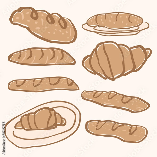 Fototapeta Brown Bread Collection.eps