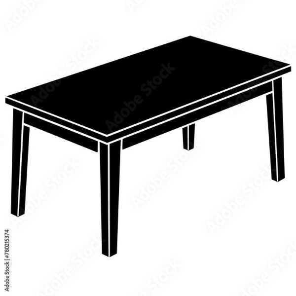Fototapeta table isolated on white, black table on web silhouette vector illustration,icon,svg,table characters,Holiday t shirt,Hand drawn trendy Vector illustration,table on a white background