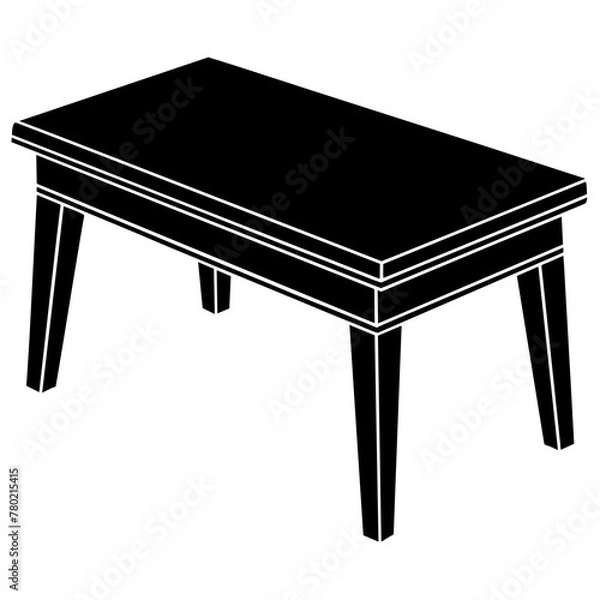Fototapeta table isolated on white, black table on web silhouette vector illustration,icon,svg,table characters,Holiday t shirt,Hand drawn trendy Vector illustration,table on a white background