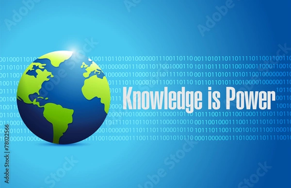 Fototapeta knowledge is power globe sign illustration design