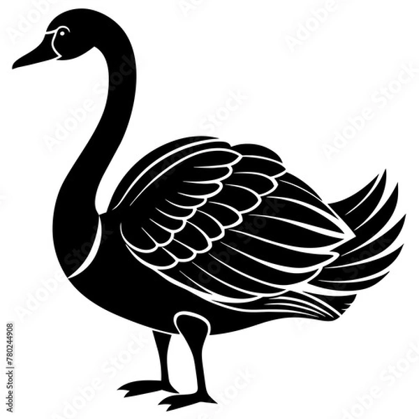 Fototapeta swan silhouette vector illustration svg file