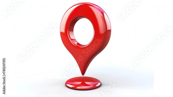 Obraz red push pin on a map , generative ai