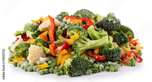 Obraz Mrożone warzywa na białym tle