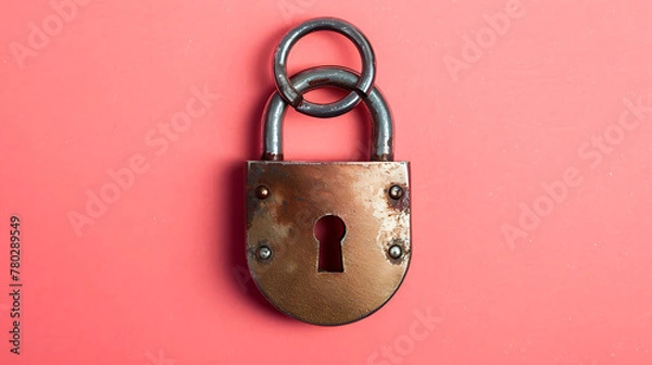 Fototapeta Lock, minimal wallpaper, a symbol of safety and challenge