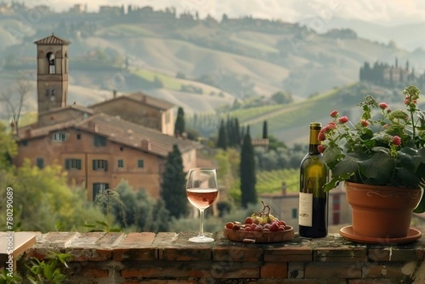 Obraz Captivating Tuscany Lifestyle Imagery Inspired by the Pages of Jamie Oliver Showcasing Leisurely Street Life and Vibrant Community Moments with a