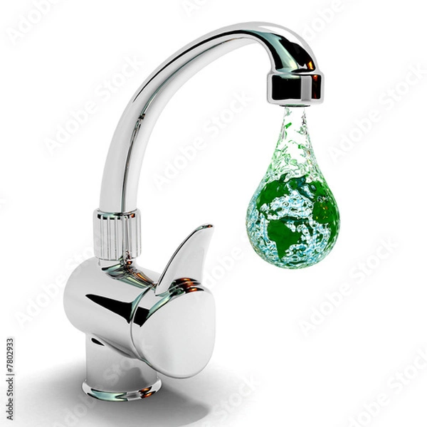 Obraz earth in water drop