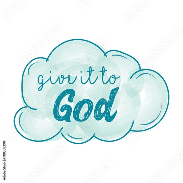 Fototapeta Christian typography design for Sticker. The message of the Gospel of Jesus Christ. Bible lesson for kids or use as poster, card, flyer or T Shirt