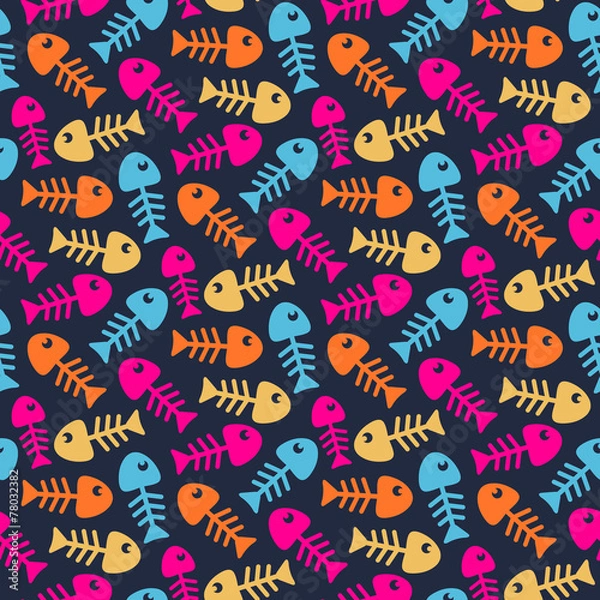 Obraz Bright fish bones pattern