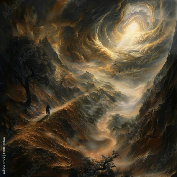 Obraz sunset in the mountains