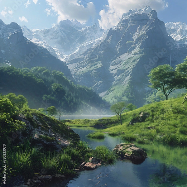 Obraz lake in the mountains