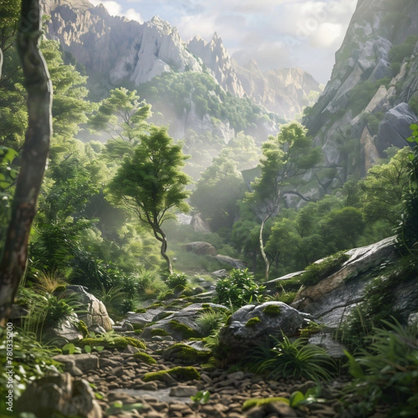 Obraz landscape with fog