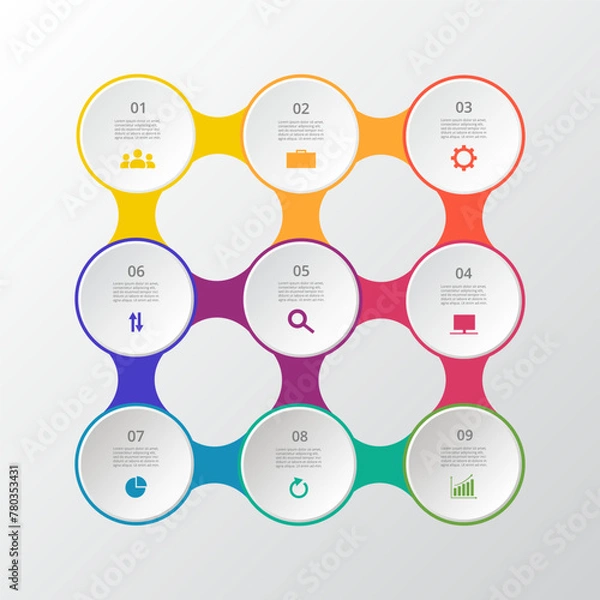 Obraz Infographic with 9 options.