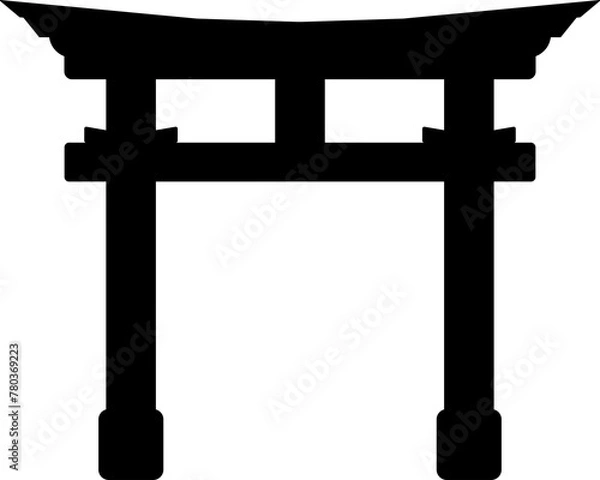 Obraz Shinto religious symbol icon, transparent background