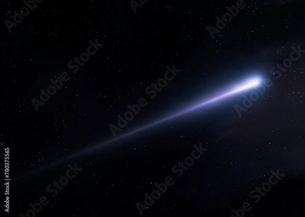Obraz Shooting star in the sky. Bolide illuminates the night sky. Meteor trail isolated.