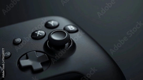 Fototapeta A Black Wireless Video Game Controller. 